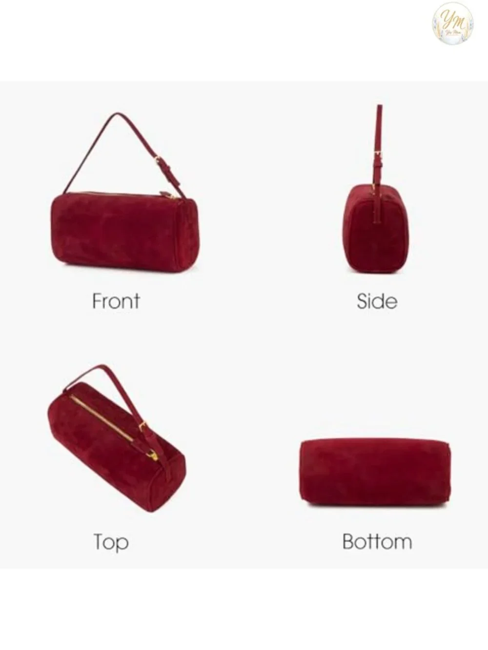 Premium Suede Leather Crossbody Hobo Bag with Zipper Pocket Shoulder Purse
